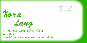 nora lang business card